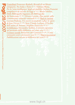 Fogli» n° 28 (2007) - Biblioteca Salita dei Frati