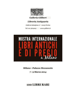 100 libri rari - Libri Antichi e di Pregio a Milano Libri Antichi e di