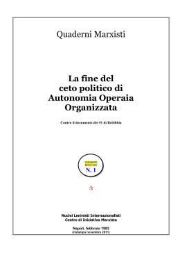 La fine del ceto politico di Autonomia Operaia (1983)