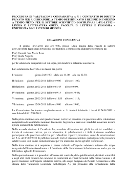 Relazione conclusiva - Università degli Studi di Messina