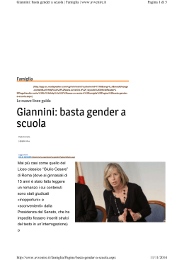 Giannini: basta gender a scuola