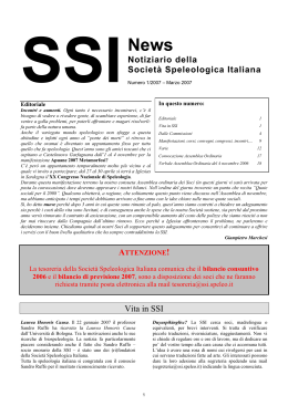 2007, n° 1 - Società Speleologica Italiana