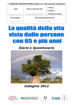 Diario e Questionario Indagine 2012