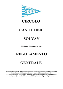 CIRCOLO CANOTTIERI SOLVAY REGOLAMENTO GENERALE