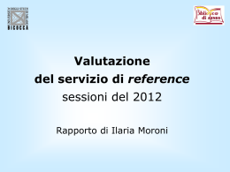 Valutazione del servizio di reference sessioni del 2012