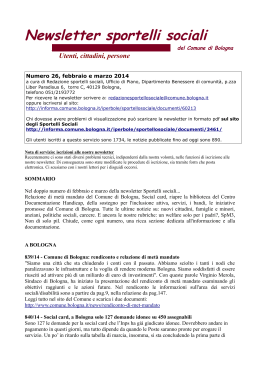 Newletter Sportello Sociale, 26, febbraio-marzo 2014