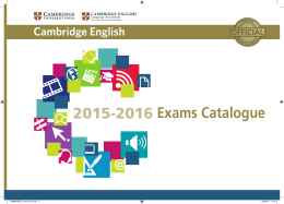 2015-2016 Exams Catalogue