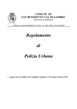 Documento PDF - Comune di San Benedetto Val di Sambro