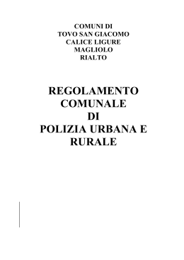 Regolamento di Polizia Urbana e Rurale 2012