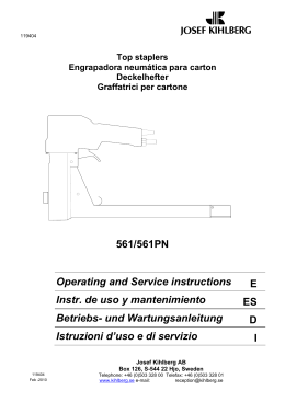 561/561PN Operating and Service instructions E Instr. de uso y