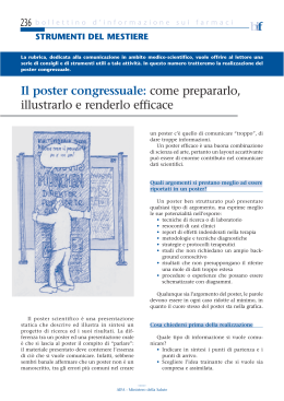 Il poster congressuale - AIFA Agenzia Italiana del Farmaco