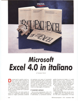 Excel 4.0 in italiano