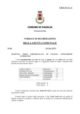 N. 84 - Terza cronoscalata di Fauglia: concessione patrocinio.