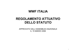 WWF ITALIA REGOLAMENTO ATTUATIVO DELLO STATUTO
