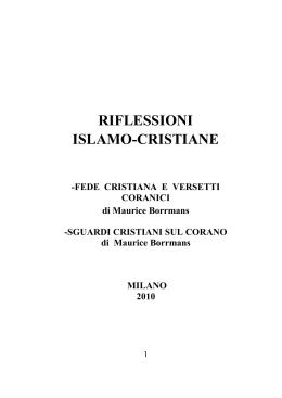 riflessioni islamo-cristiane
