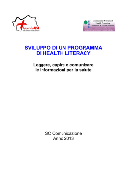 Health Literacy - Azienda USL della Valle d`Aosta