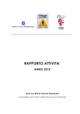Report 2012 Consigliera di parità