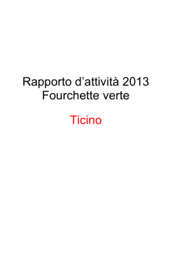 Rapporto d`attività 2013 Fourchette verte Ticino