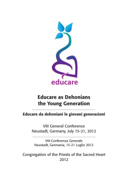Educare as Dehonians the Young Generation