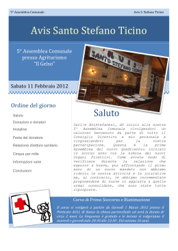 Assemblea Comunale 2012 - AVIS Comunale di Santo Stefano Ticino