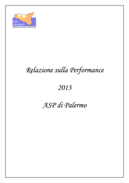 Relazione sulla Performance 2013 ASP di Palermo