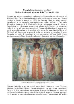 Campiglione, devozione secolare Nell`antica icona il miracolo della