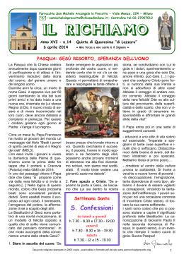 Editoriale 2014.04.06 - Parrocchia San Michele Arcangelo In Precotto