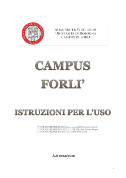 Brochure per matricole - Università di Bologna