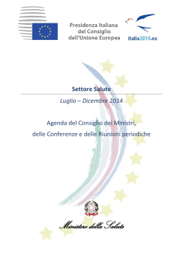 Presidenza Italiana del Consiglio dell`Unione Europea Settore