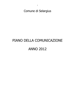 Piano della Comunicazione 2012
