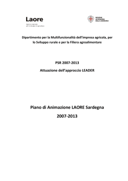 Piano di Animazione LAORE Sardegna 2007-2013