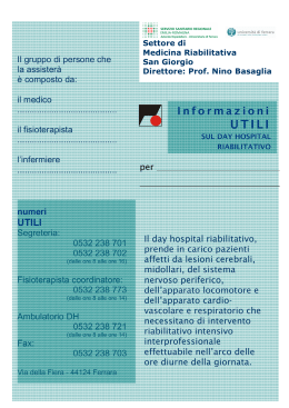 Libretto Informativo Day Hospital Riabilitazione