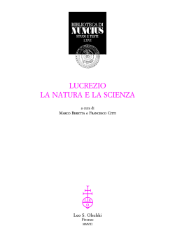 Gli scienziati e l`edizione del De rerum natura