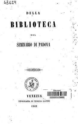 Della Biblioteca del Seminario di Padova