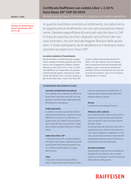Certificato Raiffeisen con cedola Libor + 2,50% Euro Stoxx 50® CHF