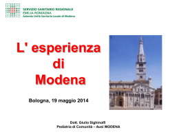 L` esperienza di Modena - Salute Emilia