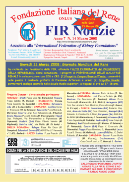 Anno 7 – N. 14, marzo 2008 - Fondazione Italiana del Rene