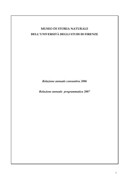 Relazione consuntiva e programmatica 2006-2007