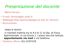 Introduzione - INFN - Torino Personal pages