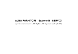 ALBO FORNITORI – Sezione B - SERVIZI