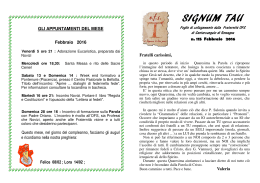 Signum Tau febbraio 16.pub - Parrocchia di S. Michele Arcangelo