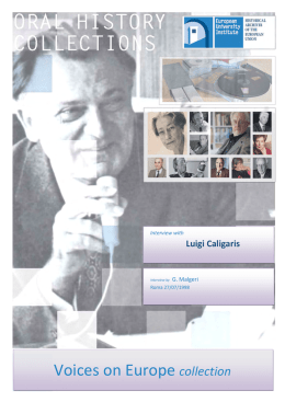 Interview with Luigi Caligaris - European University Institute