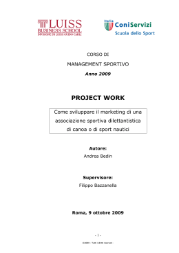 PW Management Sportivo 2009 - NO PROFIT CONSULTING di