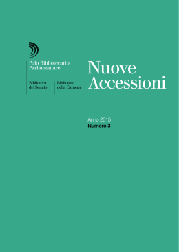 Nuove accessioni del Polo bibliotecario parlamentare, 2015 n. 3