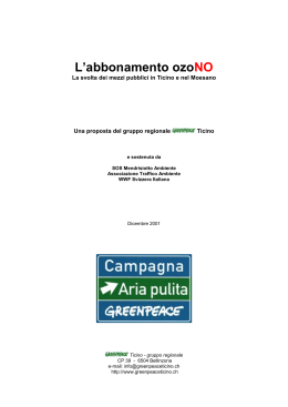 Abbonamento ozoNO - Greenpeace Ticino