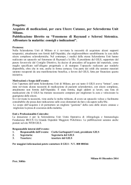 Progetto: Acquisto di medicazioni Scleroderma Unit Milano e