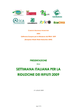 settimana italiana per la riduzione dei rifiuti 2009