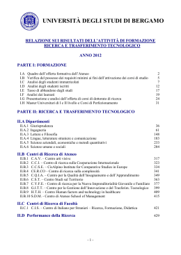 Relazione 2012 - Università degli Studi di Bergamo