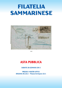 asta pubblica - Filatelia Sammarinese