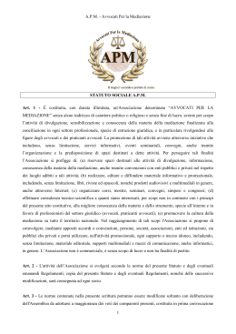 Statuto sociale vigente di A.P.M.